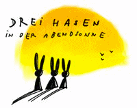 Drei Hasen in der Abendsonne Drei Hasen in der Abendsonne